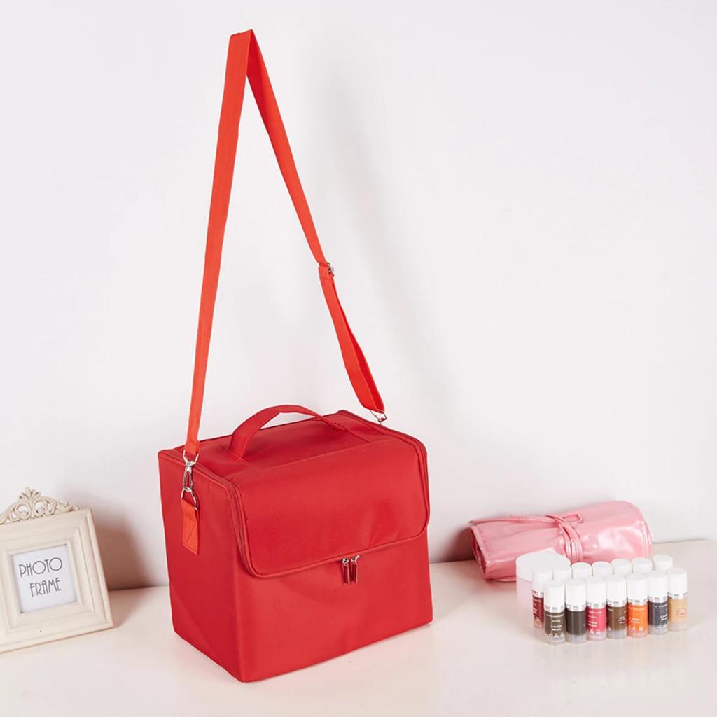 Folding Manicurist Toolbox Portable Cosmetic Bag Travel Makeup Case