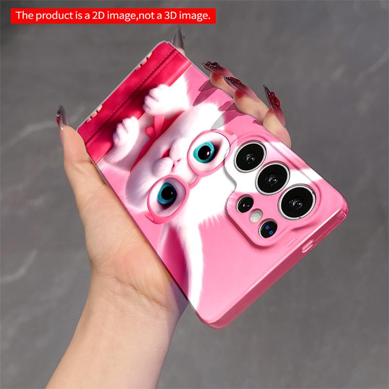 2DFlat Samsung phone case Cute White Bunny with Pink Glasses in Pink Suitcase Applicable to Galaxy S23 S24 S25ULTRA S26 A12 A14 A15 A16 A54 A55