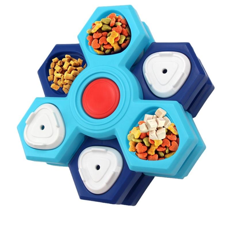 

Многослойная игрушка-пазл для собак, медленная кормушка, диспенсер для еды, интерактивная игрушка для развития IQ щенков, тарелка для лизания против удушья, столовые приборы 2 floors синий