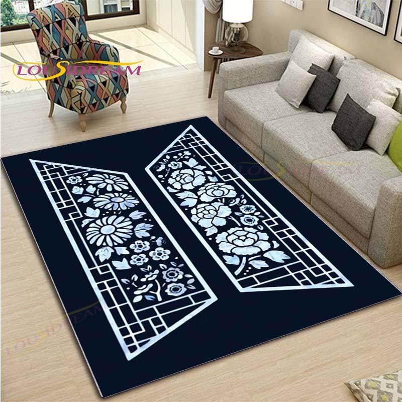 Kpop Bangtan Boys BTS Carpet Rug Kids Carpets Living Room Tea Table Mats Bedroom Rug Washable Floor Mats Household Area Mat