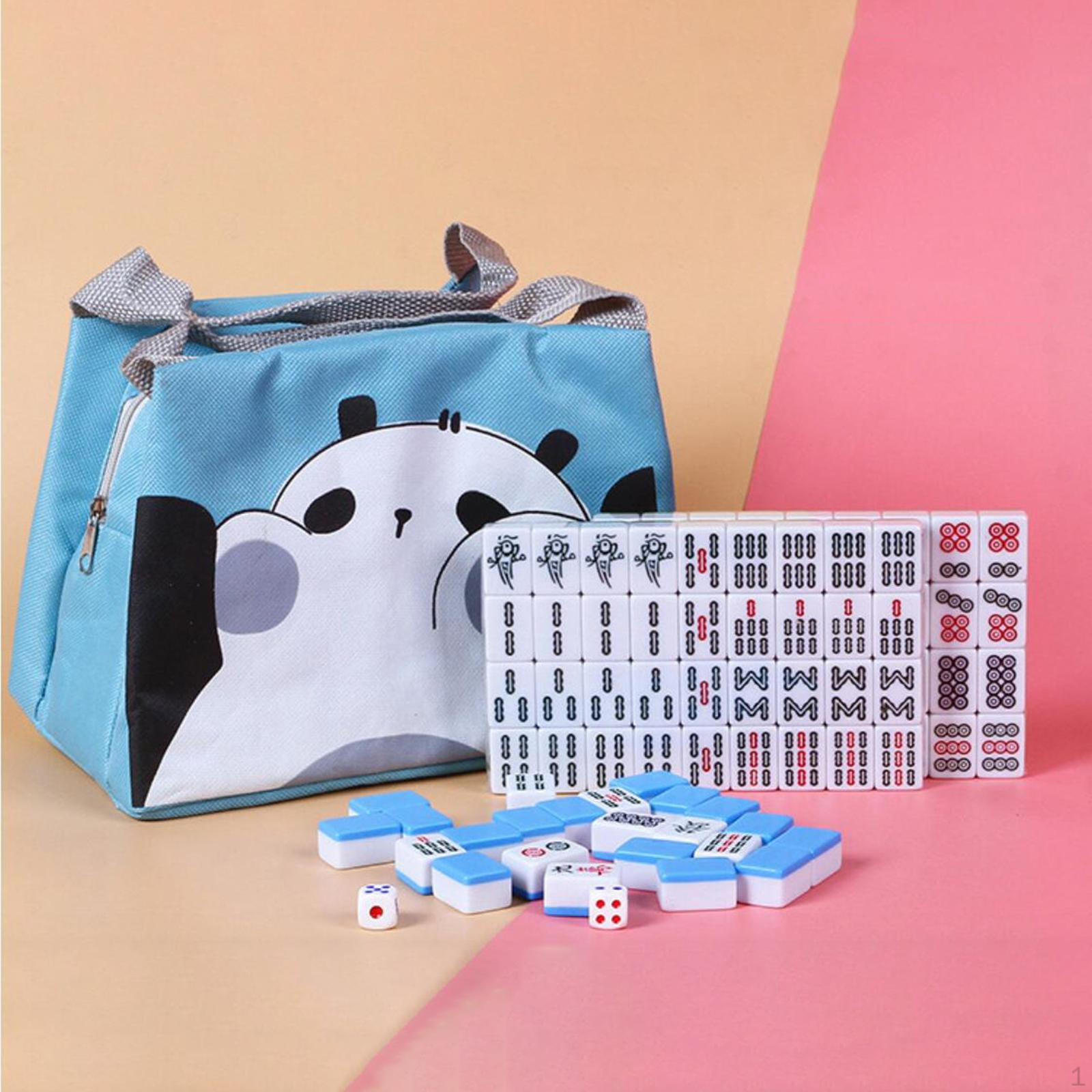 

Древний китайский игровой набор для маджонга с сумочкой, 144 листа, традиционная игра, путешествия синий