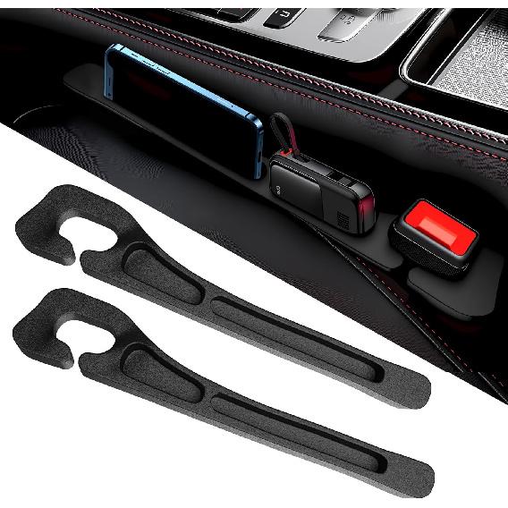 Car Seat Gap Filler 2 Pack,No Drop Seat Guard,Drop Seat Gap Fillers Between Seat and Console Stop Things from Dropping (Black)