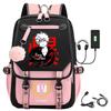 Anime Usb Backpack Student School Bag Travel Bag Laptop