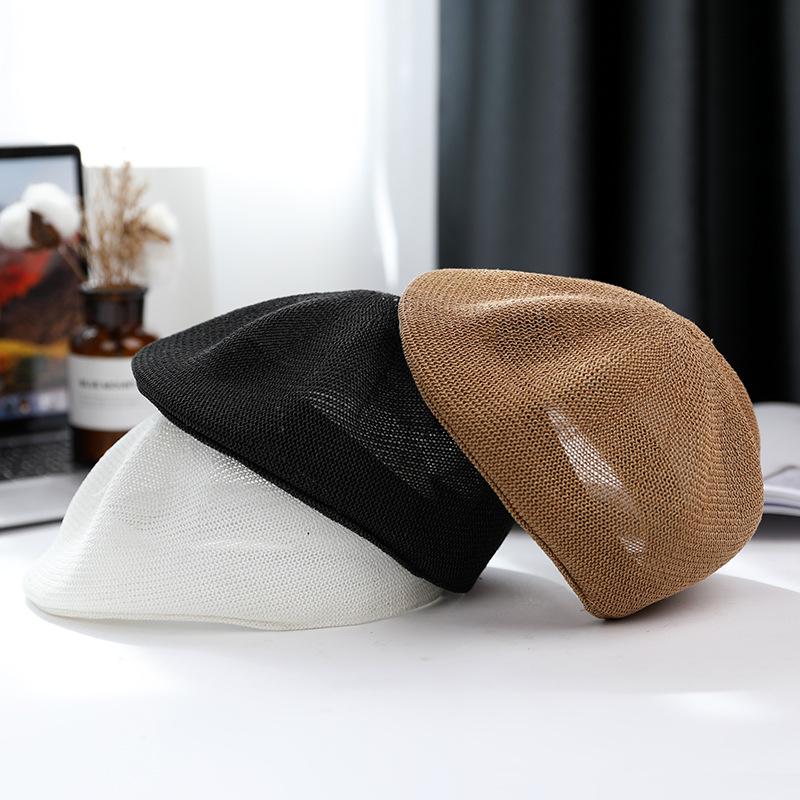 Summer Cool Hat Women's Hat Grass Yarn Woven Hat New Octagonal Forward Hat Sunshade UV Protection Sun Hat