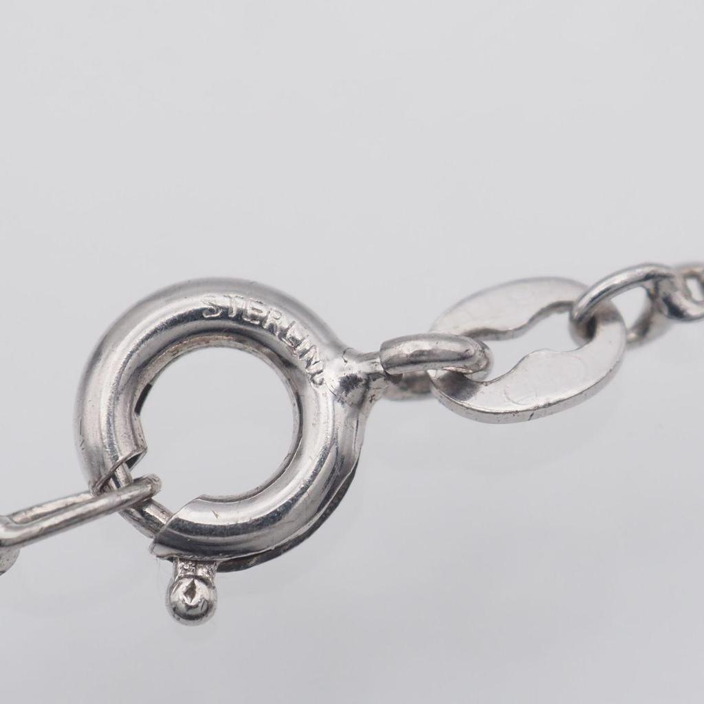 Used X301 Sapphire? Blue Spinel? THL STERLING 925 Engraved Pendant Necklace Diamond Style Glass Design Silver