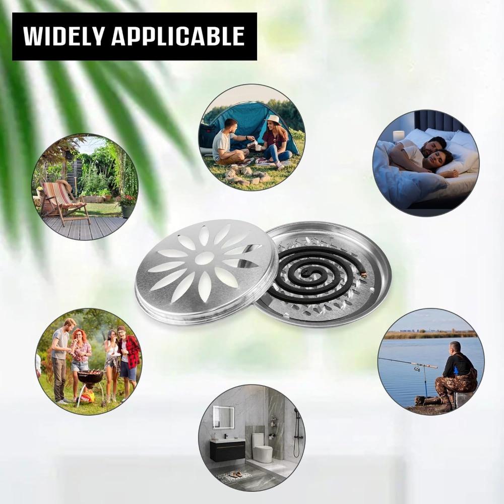 Mosquito Coil Brackets, External Mosquito Spiral Door, Stainless Steel Mosquito Spiral Box, Used for Home, Garden, Camping