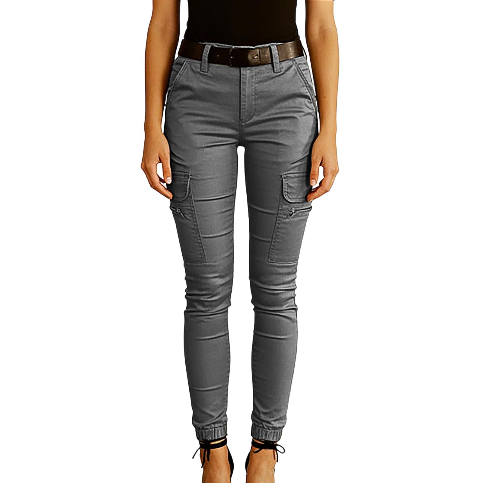 Women s  Color Pants With Button Pocket At The Waist And  Binding Work Pants L