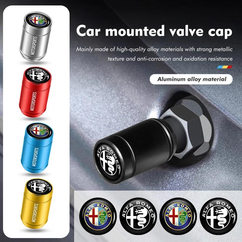 4Pcs For Alfa Romeo Car Wheel Tire Valve Cap Protection Cover Auto Accessories Giulietta GT 159 147 156 Mito Brera Giulia Spider