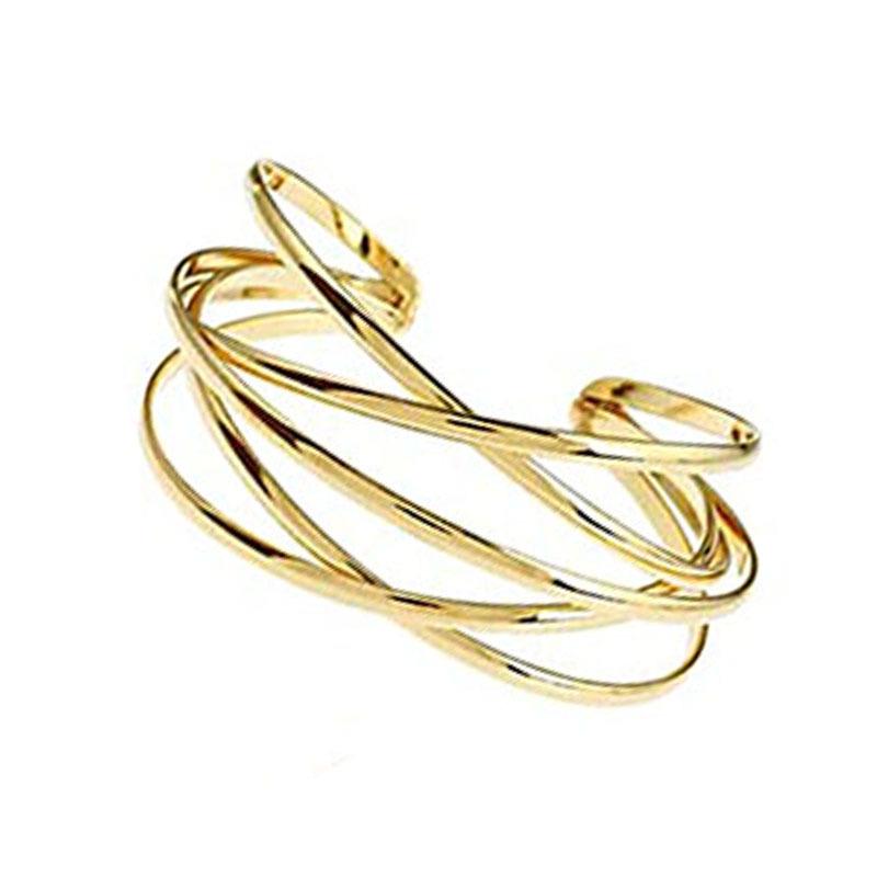 Exquisite European & American Metal Hollow Pattern Bracelet Set