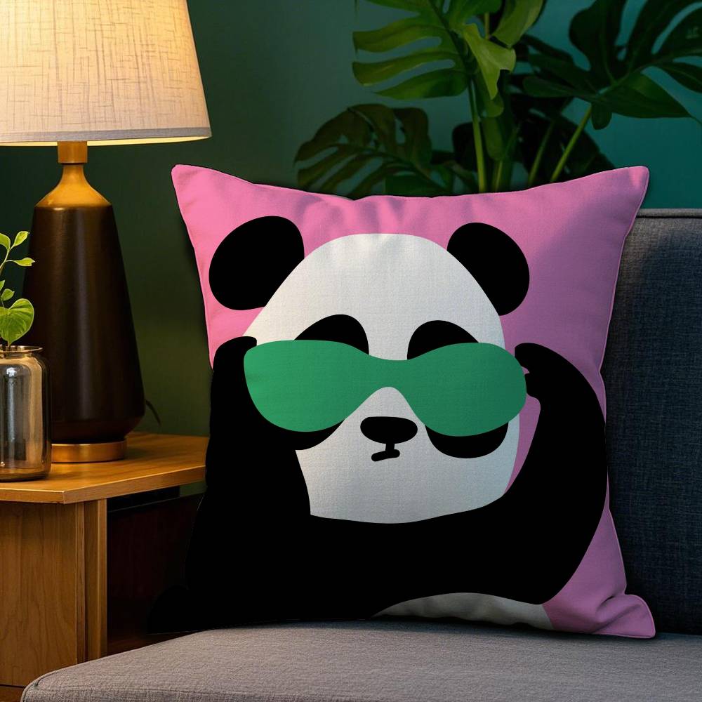 Cartoon Animal Pillow Case Anti-dustmite Pillowcase Invisible Zipper Silky Short Plush Sofa Cushion Cover