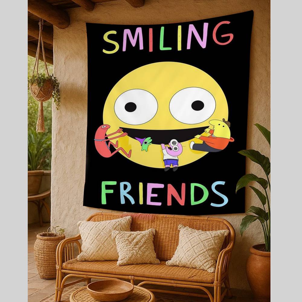 anime Smiling Friends DIY Wall Tapestry for Living Room Home Dorm Decor Wall Art Decor