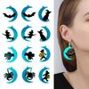 Moon Witch Bat Earring Silicone Mold Suitable for Epoxy Resin Diy Craft Backpack Pendant Ornament Jewelry Making