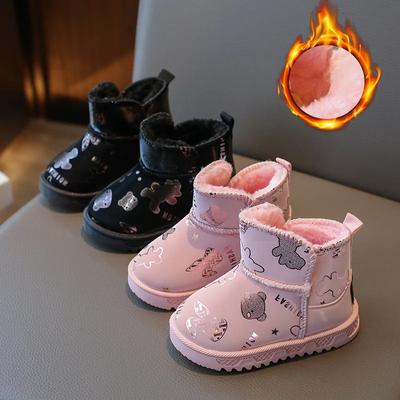 Buty dla dziewczynki Dziecięce buty śniegowe Zima Nowe Kreskówkowe Dziewczęce Bawełniane Buty Pluszowe Chłopięce Botki Słodkie Dziecięce Buty Ciepłe Wyściełane Buty Botas
