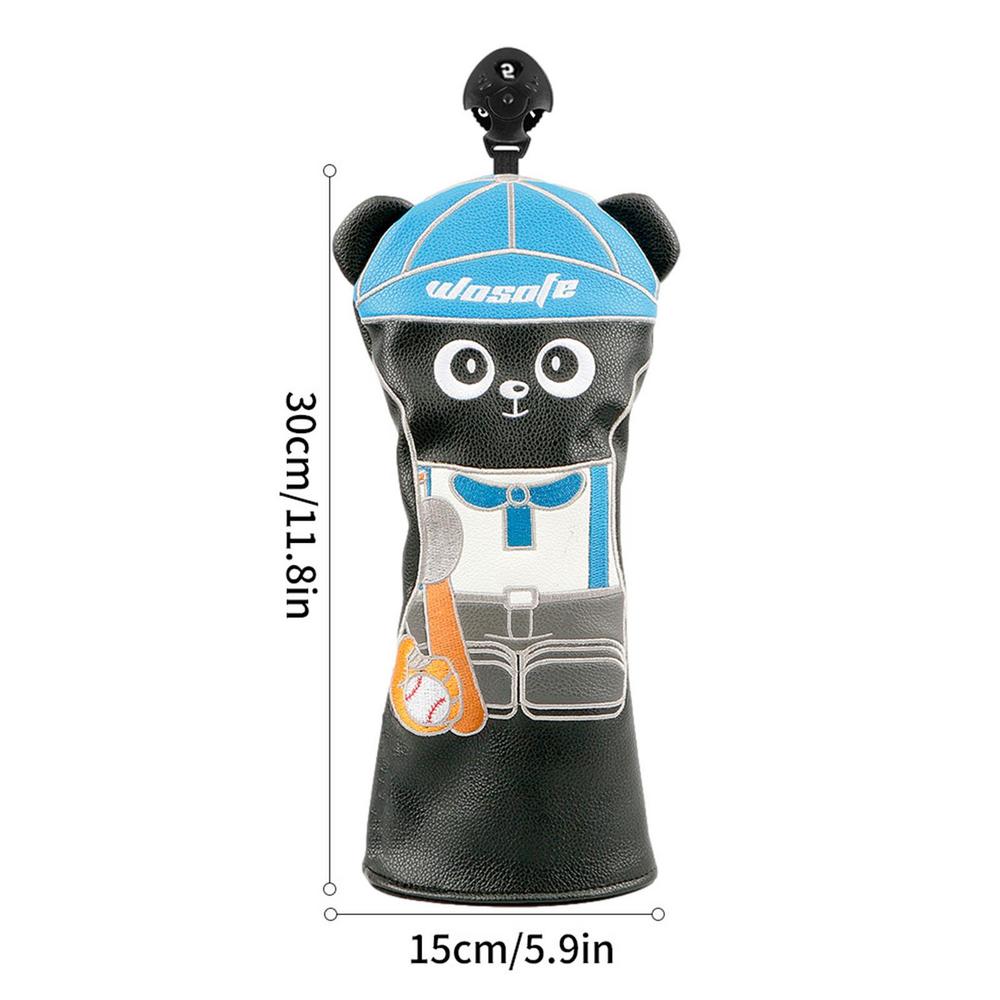 Cute Golf Headcover Golf Club Head Cover For Driver Fairway Hybrid Putter PU Leather Protector Wood Covers Golf Accessories