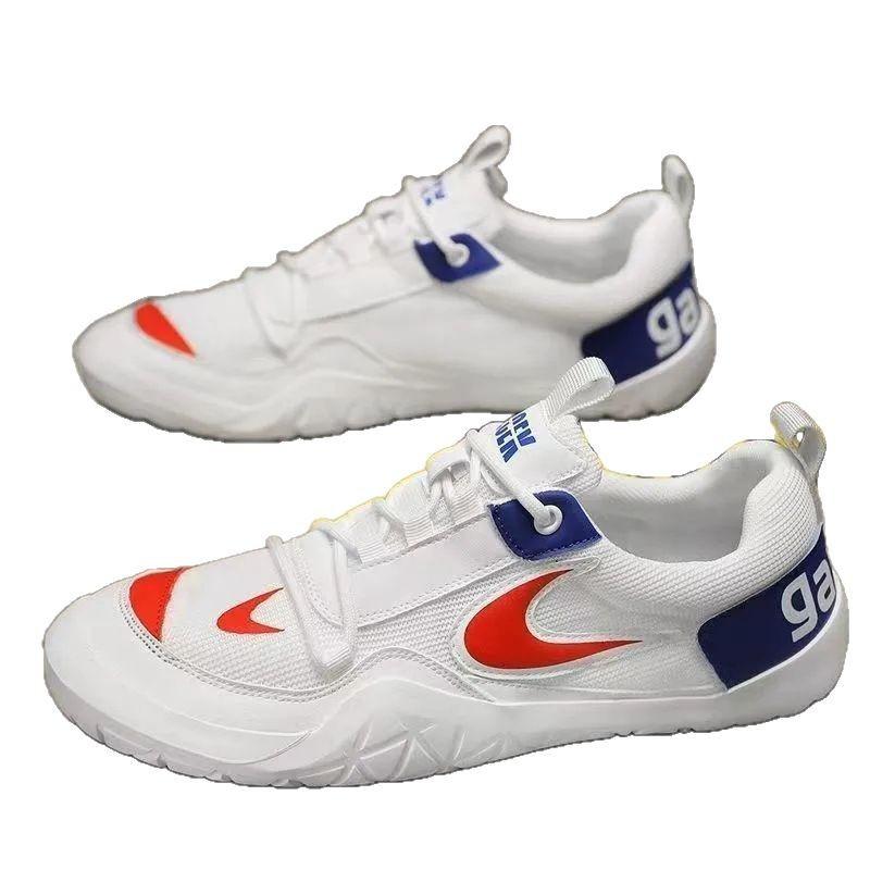 Mesh vår ljus herrskor 2024 nya andningsbara mångsidiga trendiga skor mjuk sula fritidsskor platt sula halkfria körskor