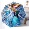 1pc Sturdy 8-Bone Auto Umbrella, Elsa And Anna Frozen Purple Sparkle Umbrella, Digital Printed, Foldable Umbrella for On-the-Go Outdoor Use