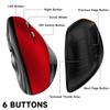 Memzuoix Large Vertical Ergonomic Wireless DPI USB Receiver Compatible with and Desktops Classic Red Mouse, 2.4G, Multi-Button, Optical, Cordless,