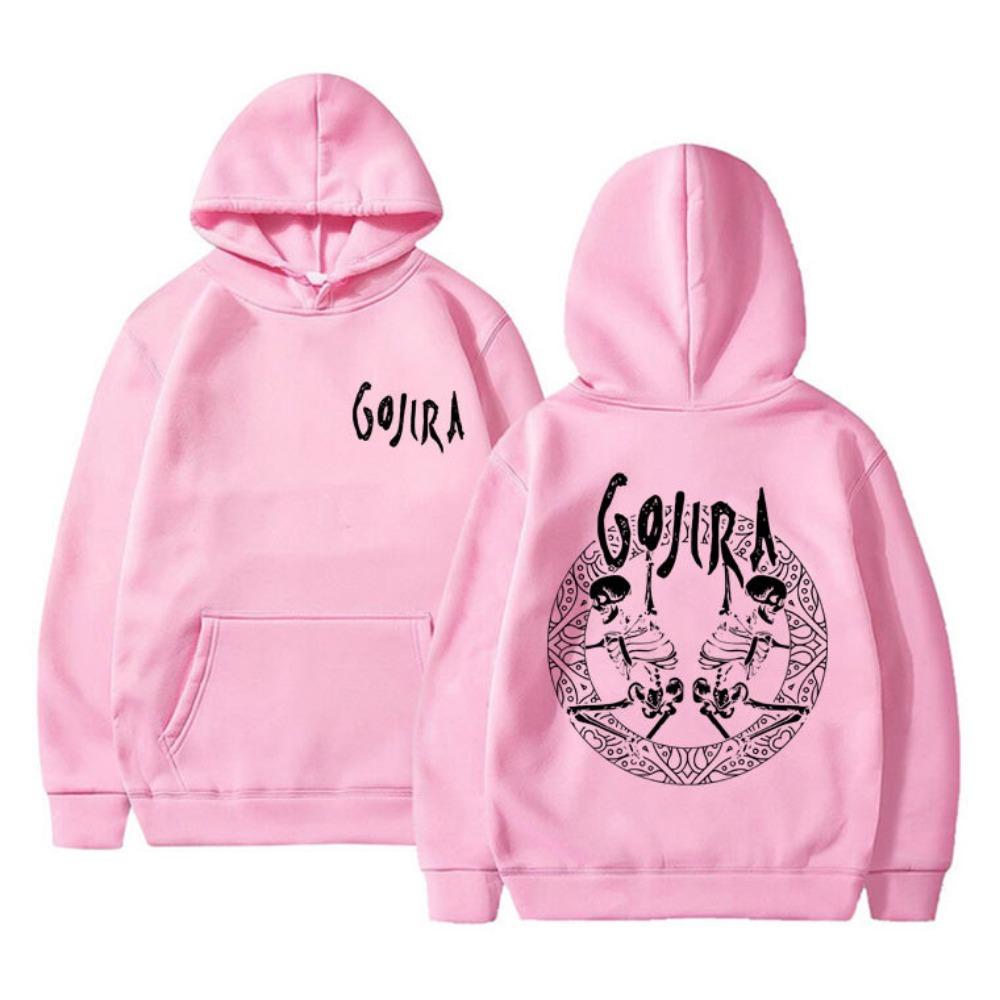 Metal Band Gojira Skeleton Double Sided Graphic Print Print Hoodie men‘s Autumn fleece Hoodie Long Sleeve Fashion