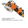 Indoor Halloween Stickers with Pumpkin And Bat Prints, Durable Coated Haunted House Theme Decor Paper Decals, Stylish Frame for Holiday Party Spooky