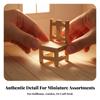 Dollhouse Stool with Backrest Rustic Tiny Wood No Assembly Required