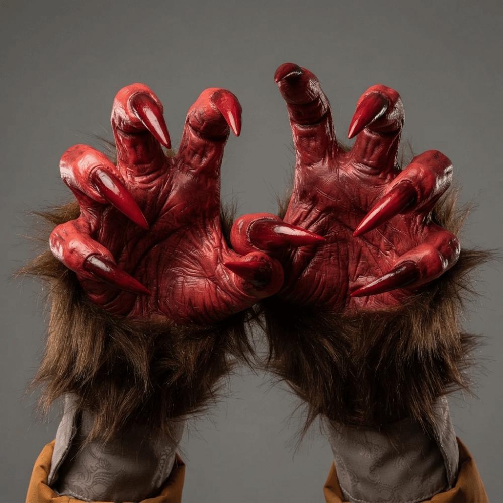 Latex Bestienklauen Gruselige Cosplay-Fäustlinge Party-Requisiten Halloween-Handschuhe Fotografie
