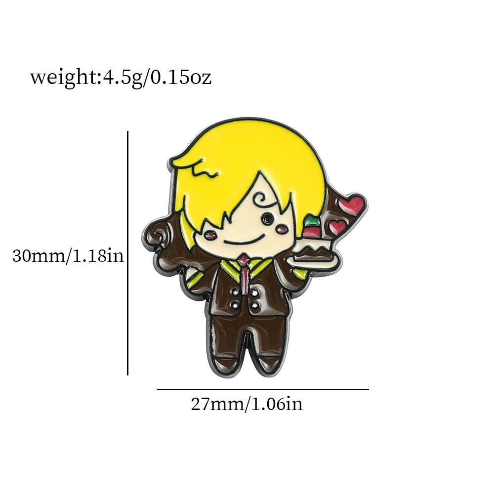 Q Version ONE PIECE Peripheral Luffy Metal Brooch Animation King of Navigation Sauron Choppa Two-dimensional Cute Badge