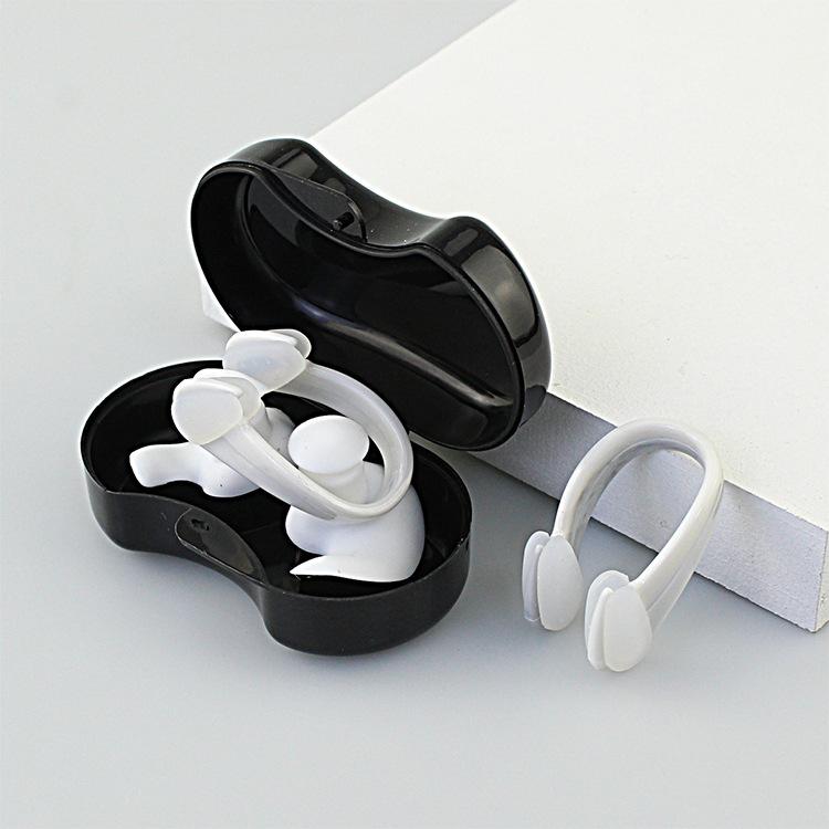 

Зажим для носа для плавания, набор берушей, силиконовый, экологически чистый зажим для носа, беруши для детей и взрослых, для начинающих, принадлежности для плавания белый