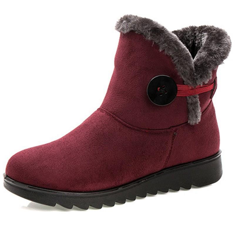 Women's Shoes Warm Boots Middle Aged Elderly Thickened Flat Snow Boot