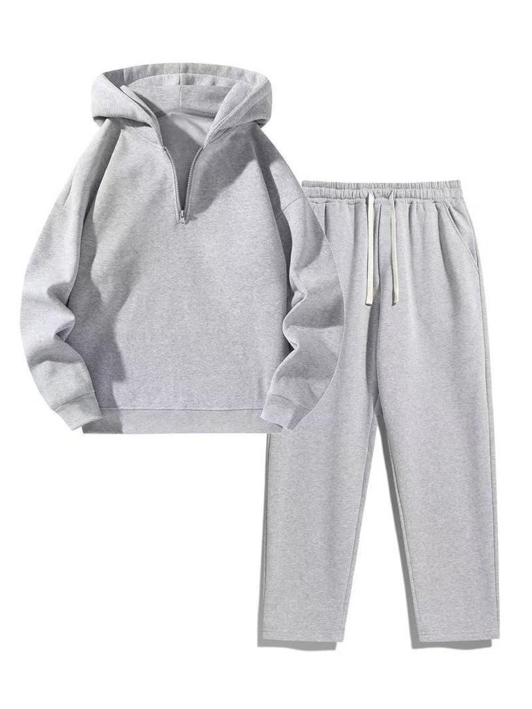 Women's 2-Piece Casual Half-Zip Sweatshirt & Wide-Leg Pants Set
