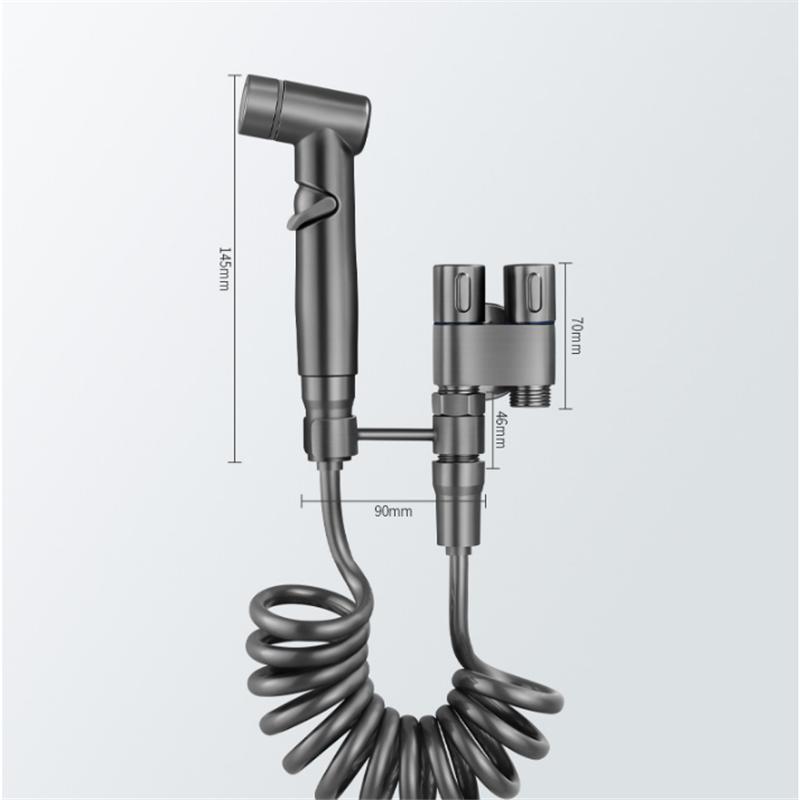 Wall Mounted Gray Toilet bidet sprayer set Brass Double Use Bidets faucet Bathroom sprayer shower bidet faucet High Pressure gun