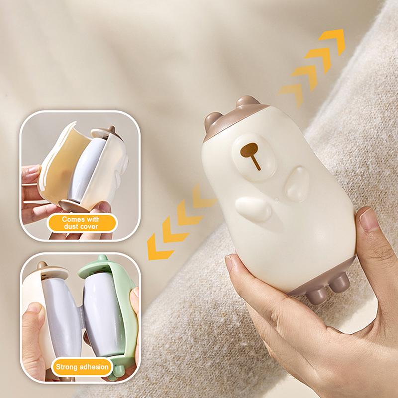 Cute Manual Hair Remover Roller Reusable Strong Adhesive Remove Hair And Adhesions From Clothes Home Use Compact Portable
