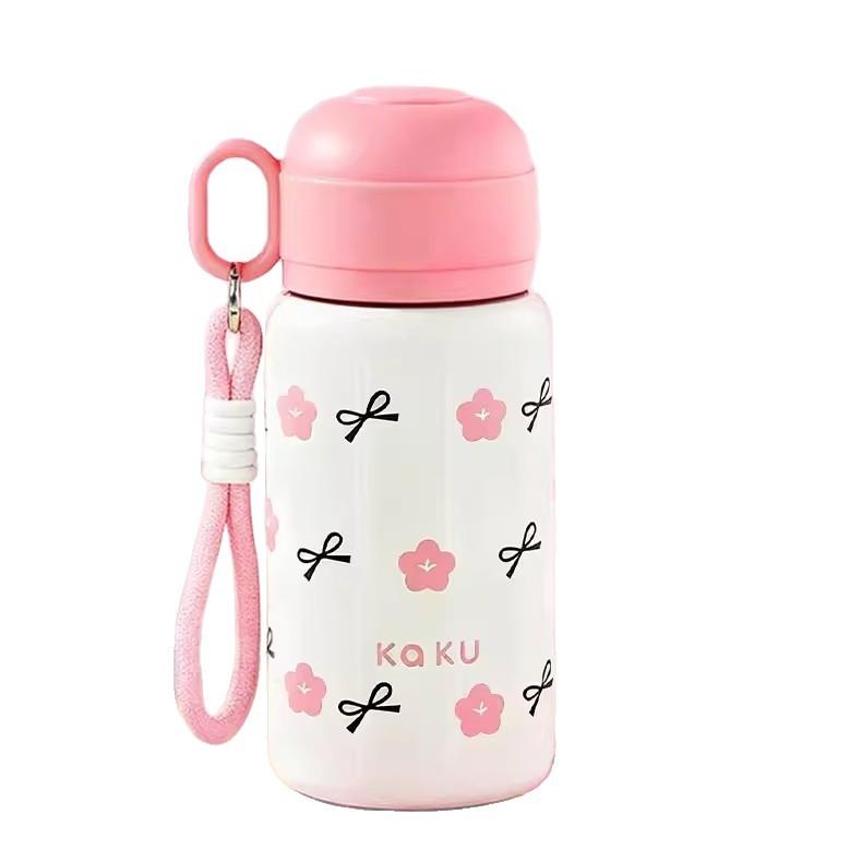Cartoon Stainless Steel Thermos Cup Water Cup Girls High Value Children's Cup Students Portable Double Drinking Cup