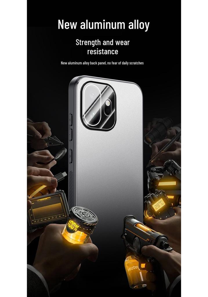 Compatible Case for OnePlus 13/15T, Ace 5/6, Turbo 6V - Metal & Matte Finish with All-Inclusive Lens Cover