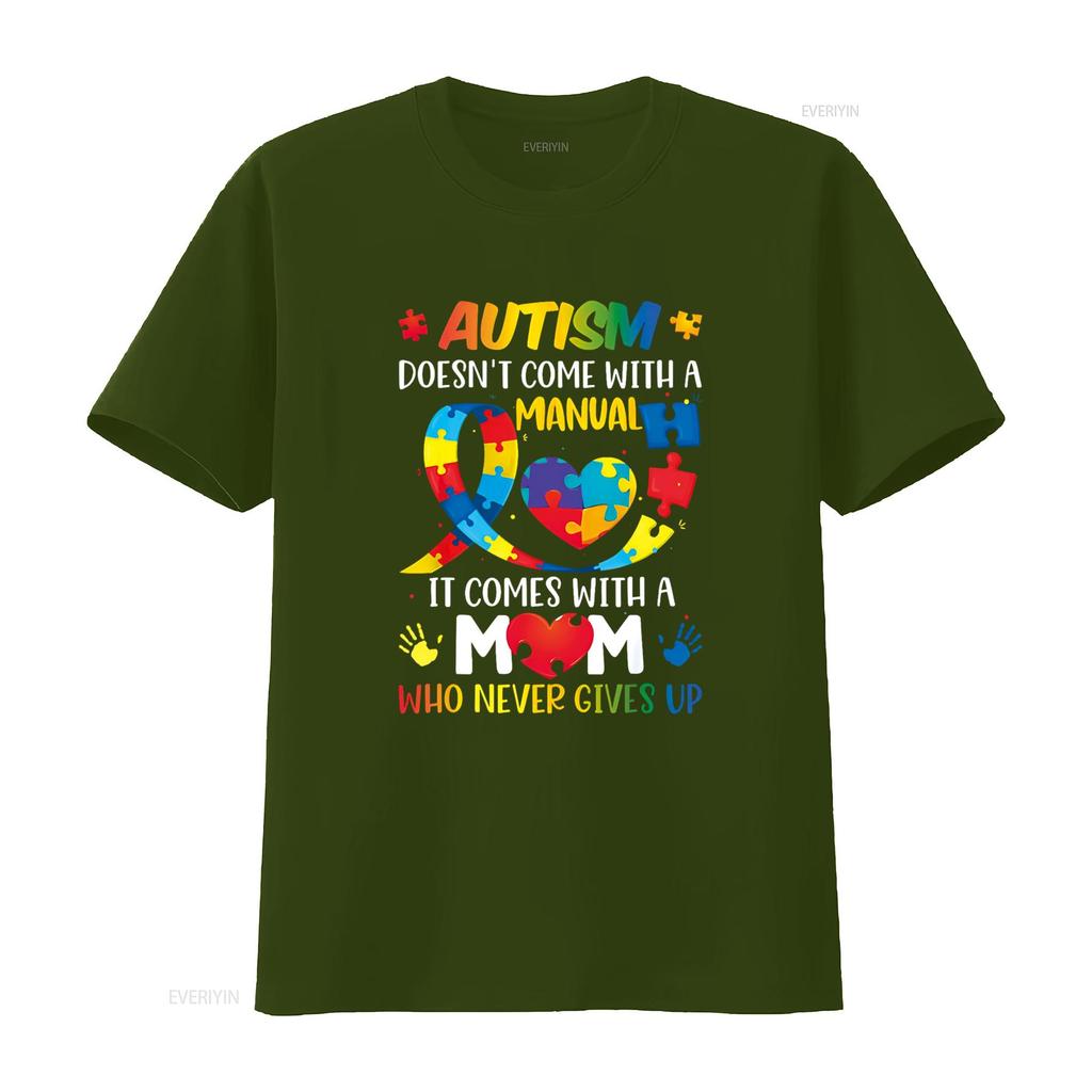Autism Mom Doesn t Come With A Unisexual Unisex Awareness Shirt vintage Washed Soft Slightly Top For Everyday Wear Breathable homme