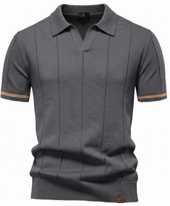 

2025 Spring Men s Wool Knit Polo - Casual Short Sleeve Lapel Shirt XL