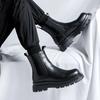 Fashion Men's High Top Leather Shoes Chimney Boots England 2025 Spring and Autumn Men's Style  Summer Breathable Black Boots for Men
