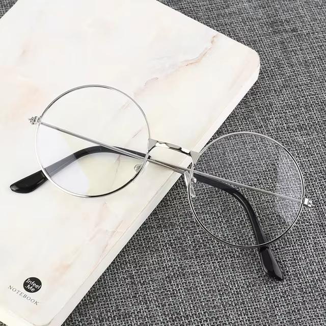 

Retro Round Frame Anti-blue Radiation Glasses Ultralight Men Women Blue Light Blocking Glasses Eyewear Computer Goggles срібний