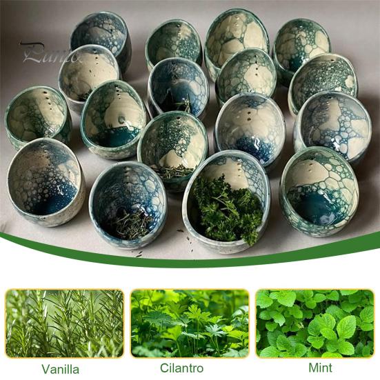 Pottery Herb Stripper Bowl Multifunctional Peeling Tools for Cilantro Rosemary Cedar Kitchen Cooking Aid for Herb Lovers