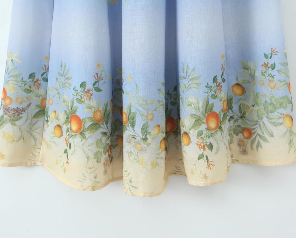 2025 Autumn European Style Women's Bohemian Resort Print Dress 7733