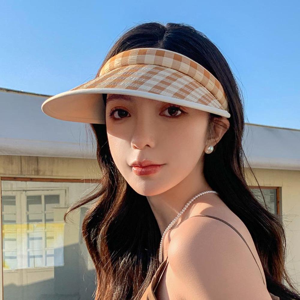 Breathable Summer Empty Top Cap Hair Hoop Style Sun Protection Hats Large Brim Sun Hat Outdoor