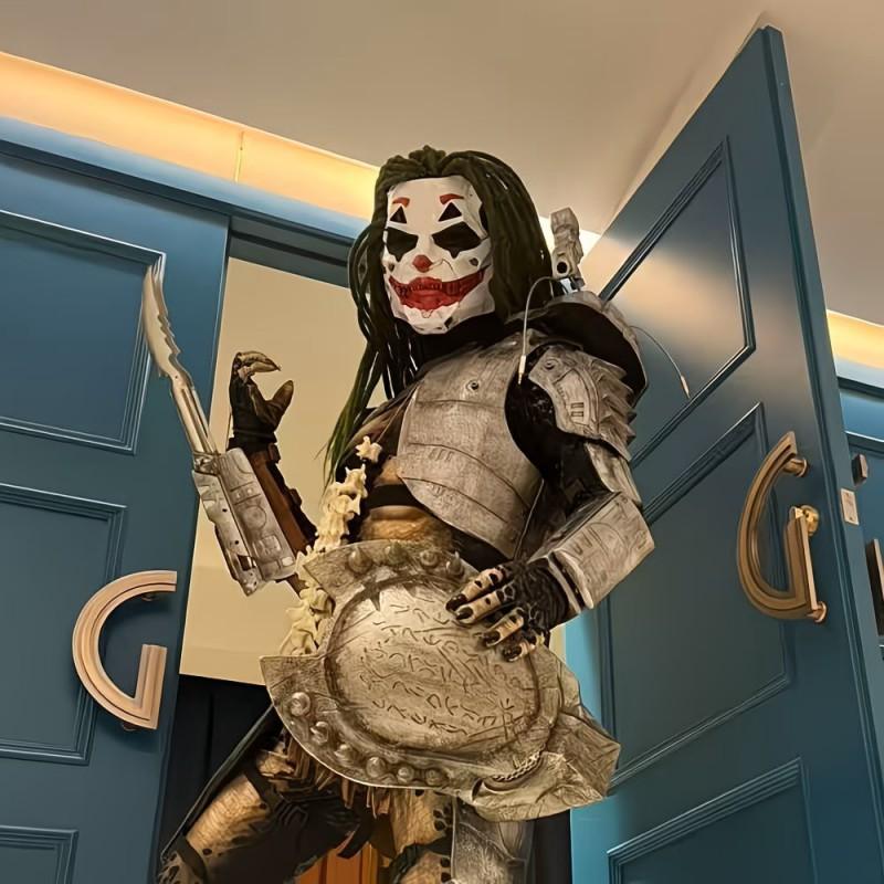 Cyberpunk Clown Mask With Dreadlocks Halloween Christmas Cosplay Costume
