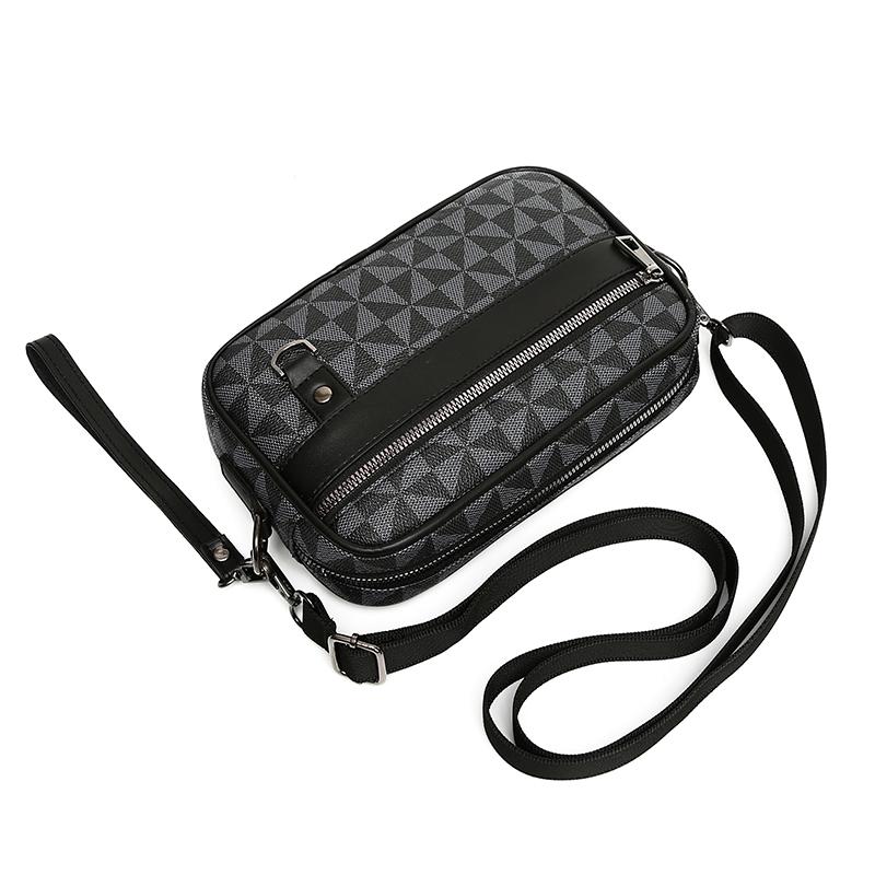 Neformální obchodní taška přes rameno pro muže PU kožená taška přes rameno Malé kabelky crossbody Square kostkované designové pánské kabelky na popruh