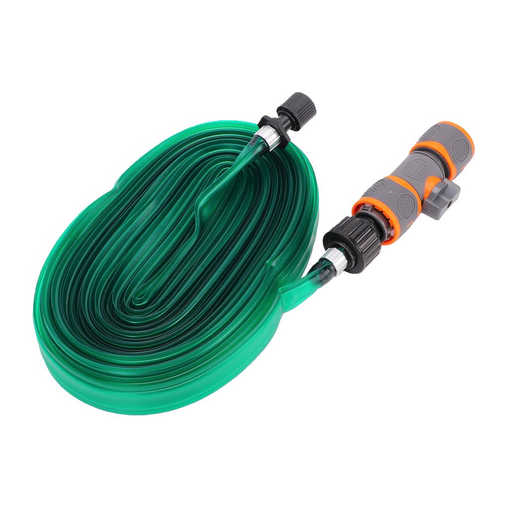 PVC Garden Watering Hose Bidirectional Quick Connector 15m Length Flexible Flat Soaking Hose