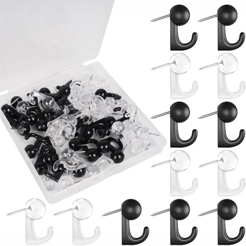 Push Pin Hooks 50PCS Damage-free Plastic Thumbtacks for Cork Board Photo Holding Office School Art Projects
