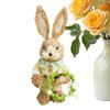 Easter Bunny Ornament 35cm Hand Woven Straw Easter Bunny Ornament Standing Easter Bunny Decoration Cute Spring Ornament