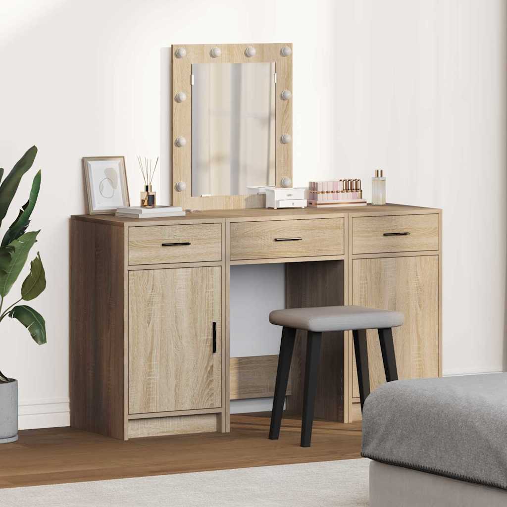Makeup Table with Storage Brown 50 x 41 x 135 cm Engineered Wood