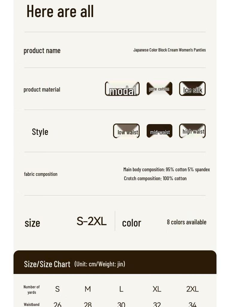 Youkeshu Women's 7A Antibacterial Cotton Mid-Waist Briefs