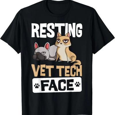 T-shirt Visage de Vétérinaire au Repos Assistant Vétérinaire