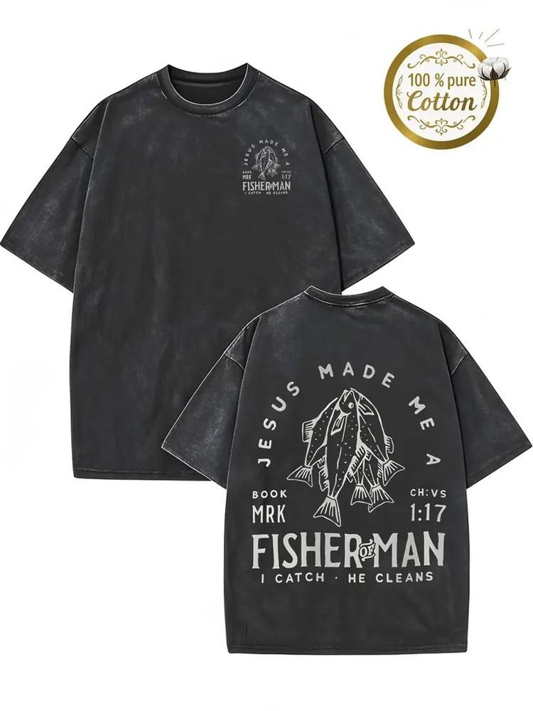 Men s Vintage Streetwear T-Shirt - SM Heavyweight CottonDouble-S wbr/ ided Washed Jes Unisex T-Shirt XXXXL