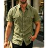 Jacquard overhemd met korte mouwen voor heren – casual sportpoloshirt met een omgeslagen kraag